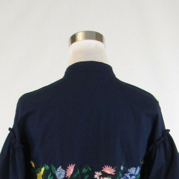 Navy blue AXEL button down blouse FR36 6 - Picture 8 of 8